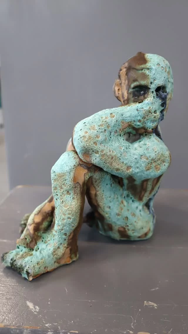 Three of Jonathan’s latest studies in his sculpture series. He has been coming to our weekly classes for a while now and always has some interesting projects on the go. Great use of the Glost glazes @glost_glaze on the first two pieces and we love the intricacy of Icarus’s wings. 
@jcbibadad 
If you’d like to try your hand at sculpture, you could be in luck! Our Intro to Sculpture course starts this coming Sunday, runs for five, 3hr sessions and is led by Helen Ashton. @helen.a_ceramics 
Full info on our website, theclay.studio - link in bio. 
#theclaystudio #sculptureoftheday #sculpturecourse