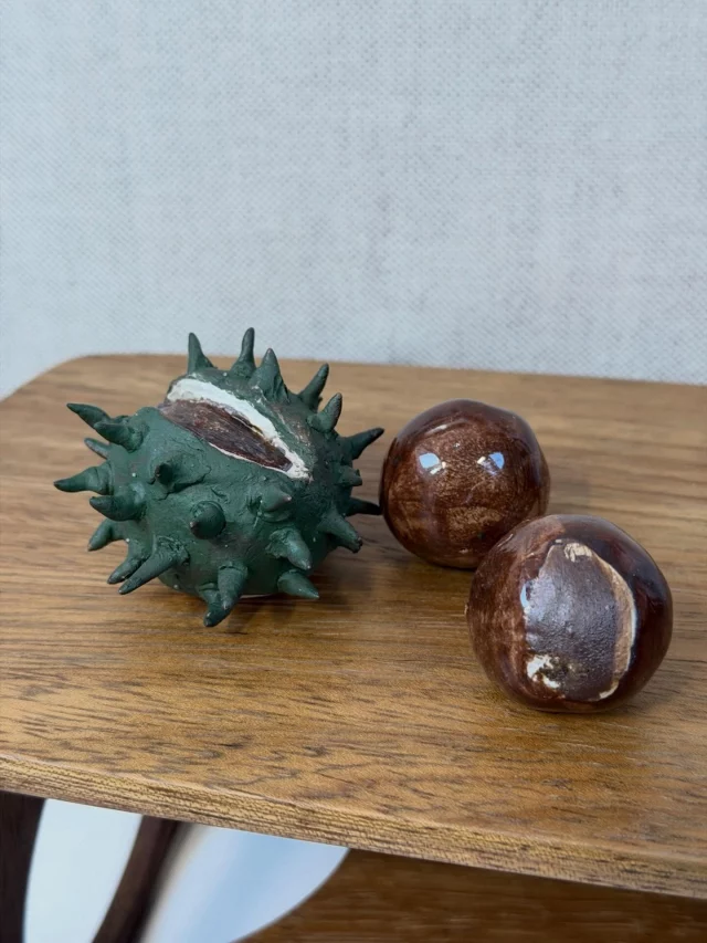 One of the latest creations by B Timms, one of our students; very apt subject for the Autumn term.
Sat beautifully on newly acquired display table, perfect for showing off your pieces.