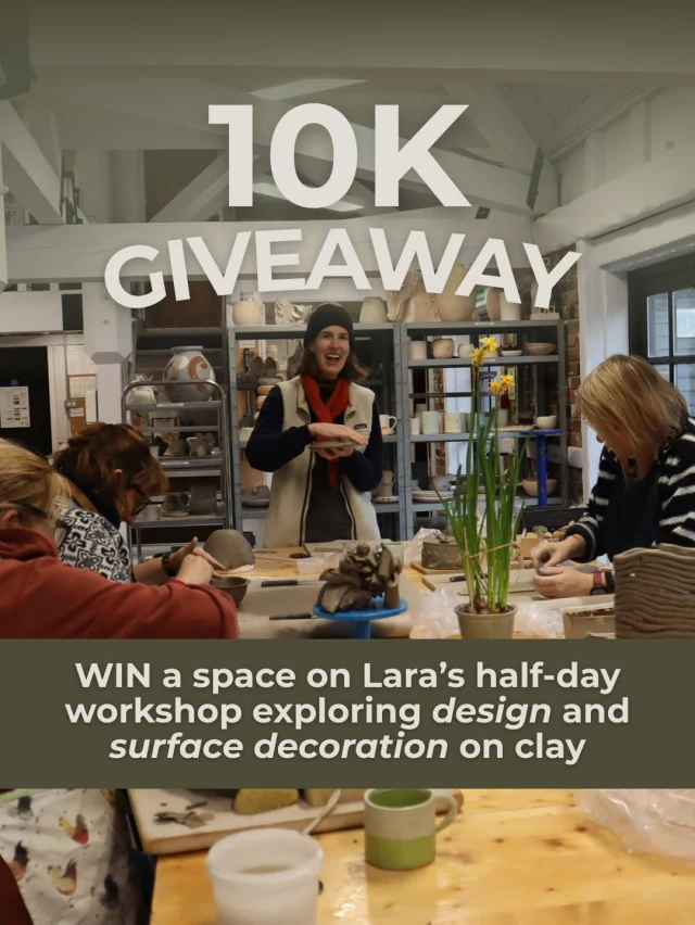To celebrate our recent milestone of 10k followers... hello everyone! 🙌 … 
WIN a space on our upcoming ‘Exploring Design on Clay’ workshop! ⬇️
We’re giving away 1 space on our upcoming ‘Exploring Design on Clay’ workshop led by @laragorlach on 28th February, 9am-12.30pm.
(If you can’t make the workshop on that date, the winner will receive an £85 gift voucher to spend at one of our other workshops!)
All you have to do to enter is:
* Make sure you’re following @theclay.studio 
* Like this post
* Tag a friend in the comments (each tag is an extra entry
* Bonus Entry: Share this post to your story
T’s & C’s:
- Entries close on Sunday 15th February at 6pm.
- The Winner will be announced on Monday 16th February.
- Giveaway open only to UK residents aged 18+.
- This giveaway is not sponsored, endorsed or administered by, or associated with Instagram, Facebook or Meta.
- The winner will be contacted via DM from this account and announced on our Stories. Beware of any other accounts contacting you regarding this giveaway.
- There is no cash alternative.
Good Luck! 🤞🏼