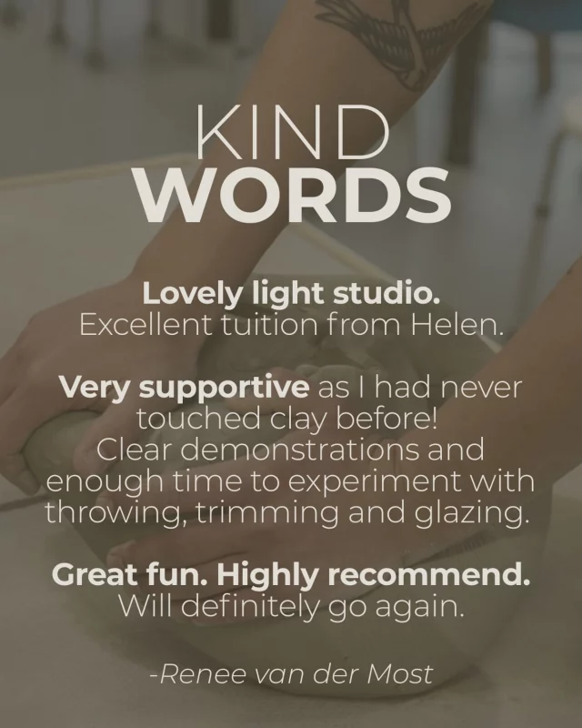 Thank you Renee for the very kind words. 
If you’ve attended a course, workshop or class recently at The Clay Studio, we’d love to hear about it. Or thinking of joining us but want to find out what others say? We have 196 five star reviews on Google!