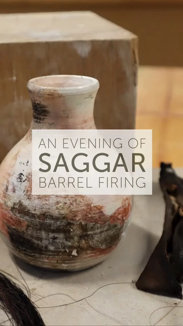 We have an exciting new Saggar firing workshop lined up for 3 & 4 July, which Helen Ashton will be hosting at the studio. 
This two-part workshop is a perfect experience for anyone who likes fire, fun, experimentation and a little jeopardy!
The finished pots have unique and striking markings, distinctive and gentle, with layered moments of warm earthy tones. The outcome cannot be predicted but with the blessing of the fire gods we can provide a little nudge with our choices of combustibles!
THE FRIDAY EVENING SESSION
We will make our own clay saggars around each pot; adding oxides, salts, sawdust and other combustible materials to the pot’s surface. Save your banana skins, seaweed, string or coffee grounds as they can all go in.
While the firing is underway we will enjoy a pizza supper and beverages in the courtyard on this Summer’s evening.
THE SATURDAY SESSION
We will find our saggar parcels amongst the now cooled barrel fire ashes, carefully unwrapping them to reveal the magic. Then give the finished pieces a polish to bring out the accents further and discuss the results over a coffee or tea, and cake.
Places are filling fast, so head over to our website theclay.studio and find this workshop on our calendar page for more info and booking. 
#saggarfiring