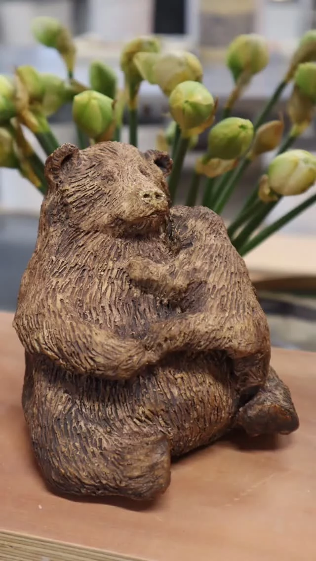 From bears to birds, including the tiniest birdbath in the world (probably), plus a rather handsome rhino. Fabulous creatures by our creative potters! What’s not to love!
