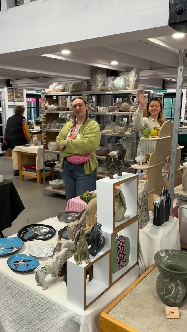 It’s day two of @ceramics.south.east and we are all set up in our two indoor spaces today! 
It’s cosy, it’s warm, we have the most wonderful array of ceramics from talented makers and artists. 
What’s more, we have the charity tombola for @thegoodcompanypeople and we have food and coffee by @the_forest_bakehouse  plus our bar. 
Come along!