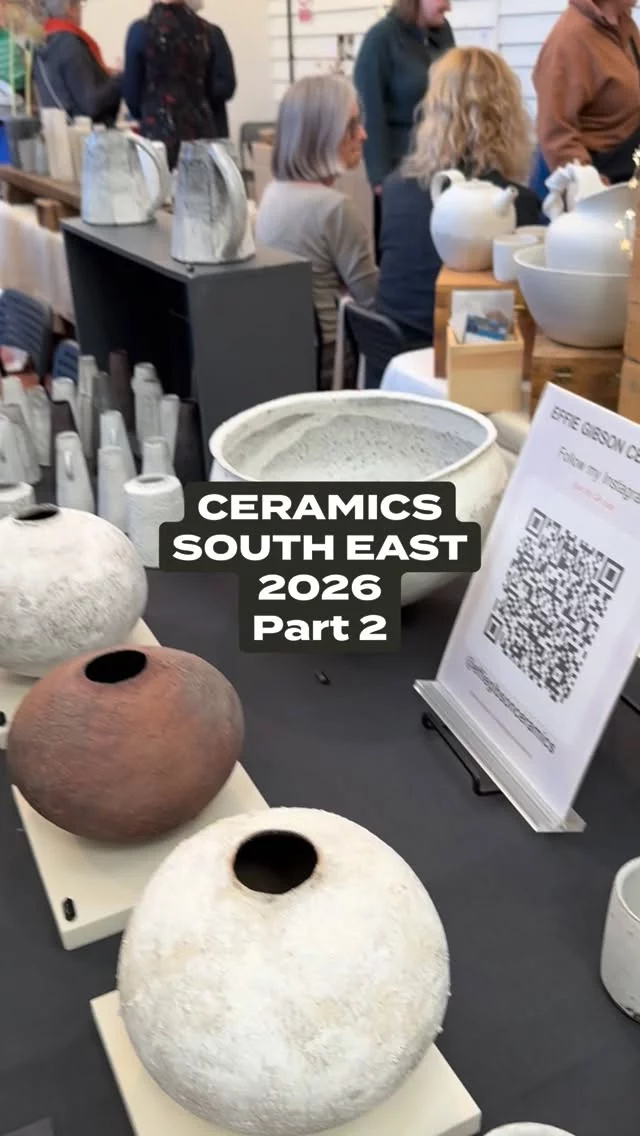Part2 of our roundup of CSE 2026! @ceramics.south.east 
Such a fantastic wealth of ceramics from our exhibitors. Did you fall in love with anything at the show and take it home with you? 
Such a great atmosphere, even with everyone crammed into our two indoor spaces on the Saturday due to the high winds. Cosy!
The icing on the cake 🧁 (pink icing?) having the new Durston wheel on display brought along by Roz @sussex_potters_supplies and tested out by @robertogagliano.ceramics and @_cellan_ 
Think everyone is in love with that pink wheel now @durstonpotterytools !