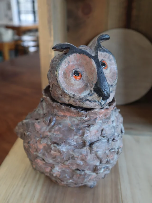 Creating animals out of clay is always impressive, and these owls, made by Carole, are no different. Being able to turn a block of clay into something with expression and personality is a fantastic transformation to make.