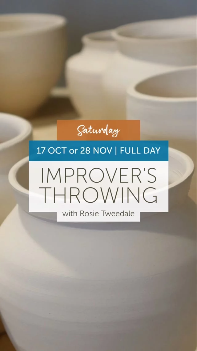 Looking forward to our schedule of workshops this Autumn 🍂 we have Rosie Tweedale @twig_ceramics teaching two new full day Improver Throwing workshops. 
Great for anyone who has grasped the basics but wants to gain confidence, brush up on technique and learn some handy tips. 
We have two dates to choose from, Saturdays 17 Oct or 28 Nov, 9.30am - 4pm.
Booking is now open and spaces are limited to nine per workshop, so don’t delay, make a date with clay! 
All the info you need is at theclay.studio - link in bio - or drop a question below if you’d like to ask us anything specific about the workshop.