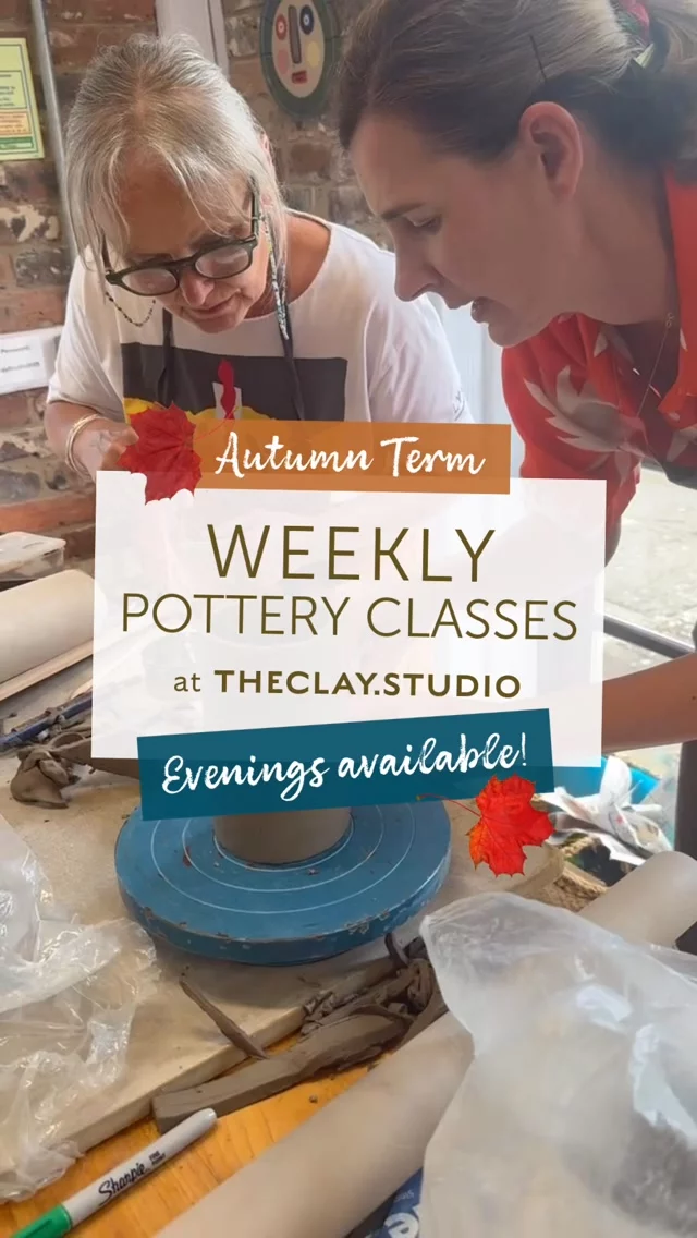 Would you like to join us this Autumn? Try something new or pick up where you left off. We have the last few spaces available on our regular weekly classes,starting in September and they are all evening sessions, 7-10pm. 
We have two tutors per class on hand to guide you as you make, beginners welcome. It’s a lovely way to wind down after work and regain your creativity time. 
To book head to our website theclay.studio