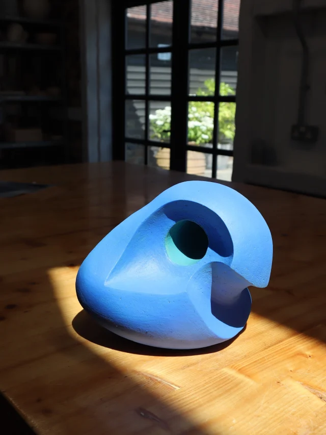 The light perfectly captured this sculptural piece made in class by Tammy.